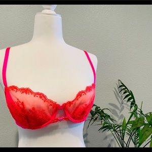 Victoria Secrets Hot Pink Lace Bra